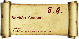 Borbás Gedeon névjegykártya